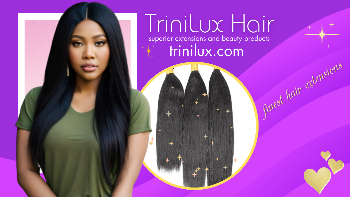 TriniLux Relaxed Yaki Straight Hair Extensions graphic best